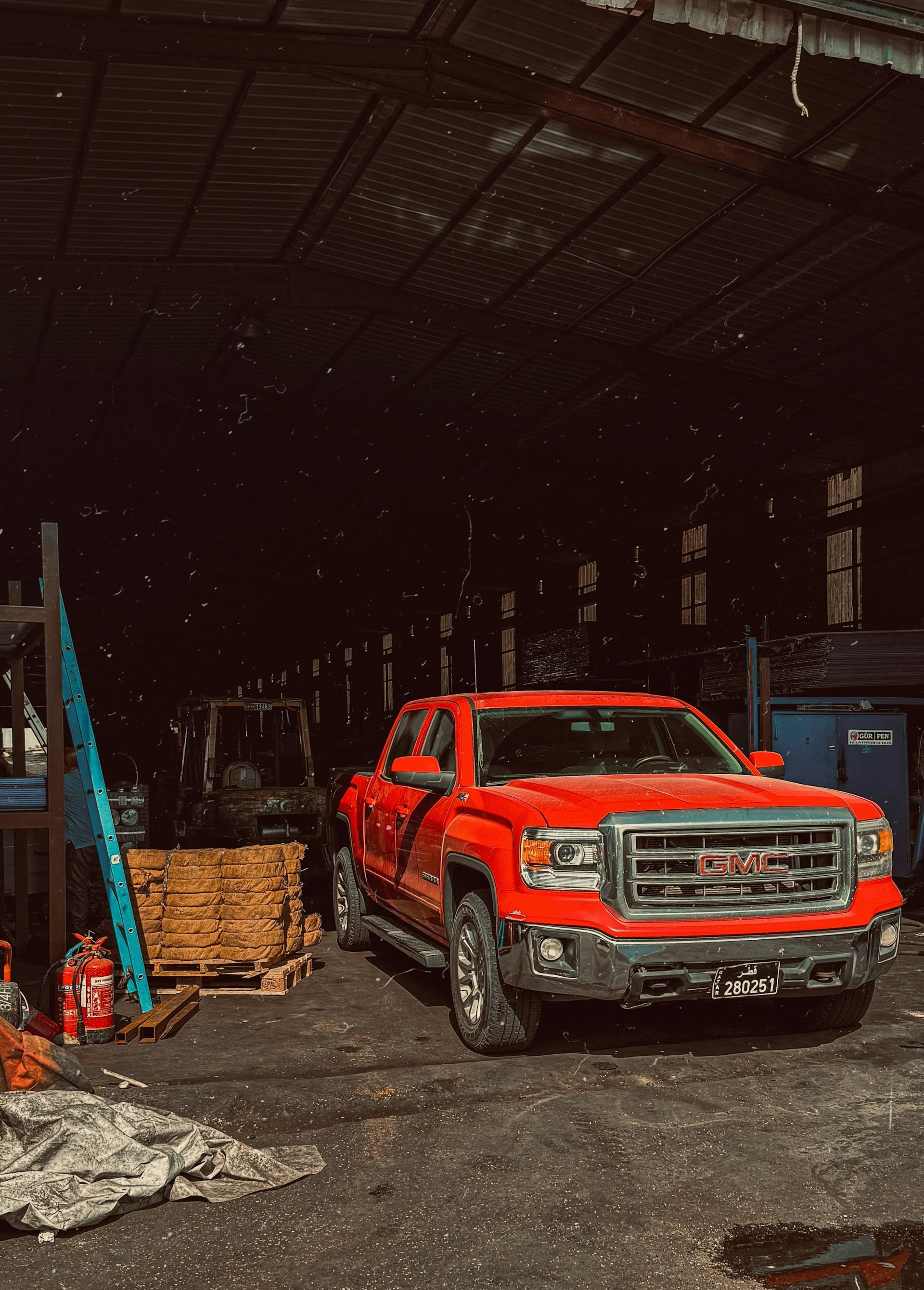Truck in a repair garage — illustrative preview, not the client website